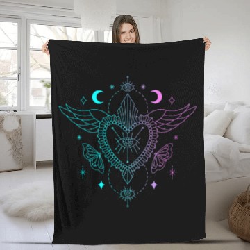 Discover Occult Wicca Witchcraft Magical Magic Pastel Goth Zip Fleece Blankets