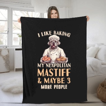 Discover Neapolitan Mastiff Mom Outfit Neapolitan Mastiff Baking Fleece Blankets