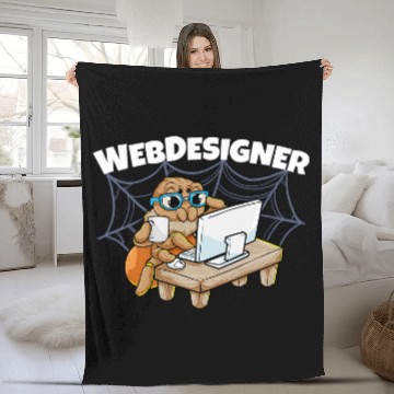 Discover Webdesign Spider Programming Programmer IT Fleece Blankets