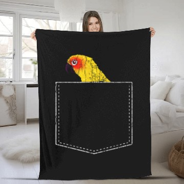 Discover Pocket Parrot Funny Birds Watching Owner Watcher Graphic Fleece Blankets