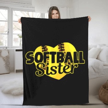 Discover Softball Sister 2 Baseball Tees Fleece Blankets