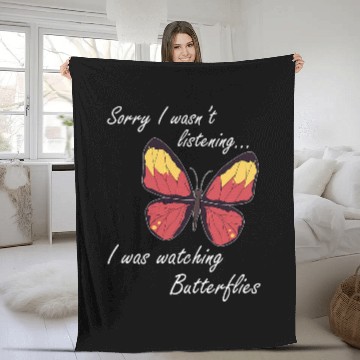 Discover Watching Butterflies Forest Nature Insect Fleece Blankets