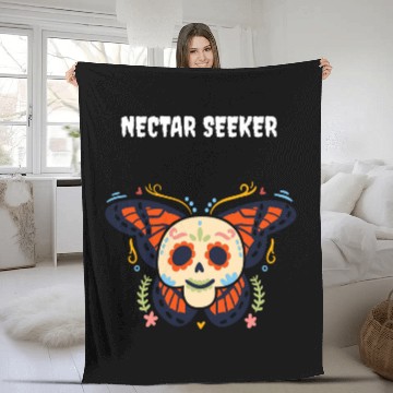 Discover Nectar Seeker Retro Monarch Butterfly Designs Present Fleece Blankets