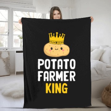 Discover Potato Farmer 2Potato Vegetable Lover King Farm Owner Baseball Tees Fleece Blankets