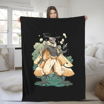 Discover Mysterious Man Bug Forest Woods Creatures Cottage Core Art Fleece Blankets
