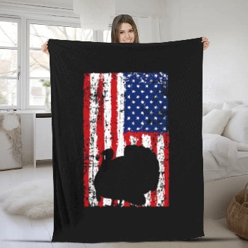 Discover Wild Turkey Hunt Design for American Hunters Zip Fleece Blankets
