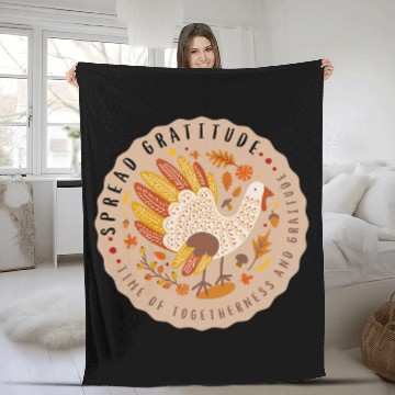 Discover Thanksgiving Cute Fall Design Spread Gratitude Turkey Baseball Tees Fleece Blankets