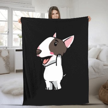 Discover Miniature Bull Terrier Dog 2 Fleece Blankets