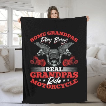 Discover Motorcycle Biker 2Some Grandpas play Bingo Fleece Blankets