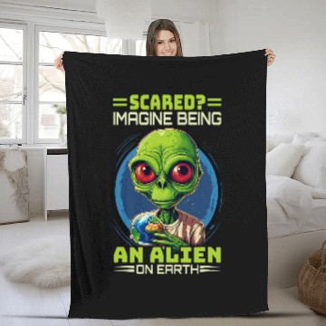 Discover Scared Imagine Being An Alien On Earth Space Astronaut Baseball Tees Fleece Blankets