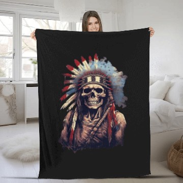 Discover Native American Chief Fleece Blankets