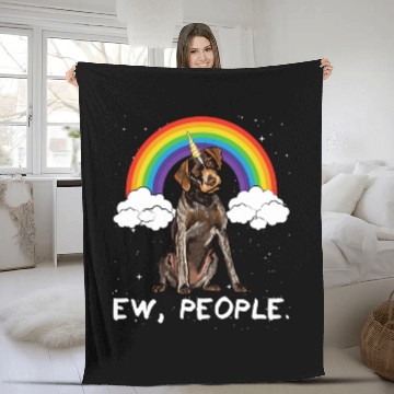 Discover Rainbow German Wirehaired Pointer Ew People Unicorns Dog Zip Fleece Blankets