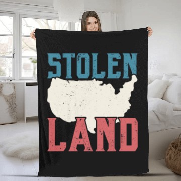 Discover Stolen Land Indigenous People Native American Fleece Blankets