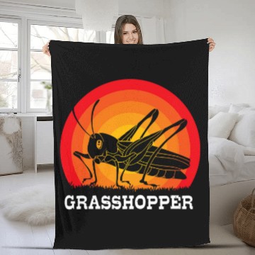 Discover Retro Sunset Grasshopper Zip Fleece Blankets