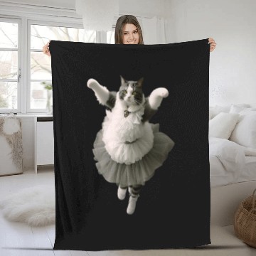 Discover The Ballet Kitty Cat Zip Fleece Blankets