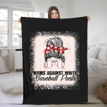 Discover Moms Against White Baseball Pants 1 Zip Fleece Blankets