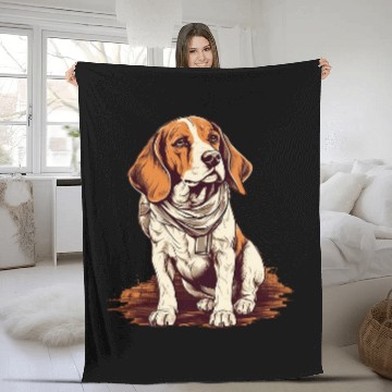 Discover Pawsome Clasp Co s VintageStyle Beagle Fleece Blankets