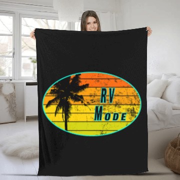 Discover Rv and Camping Mode Fleece Blankets