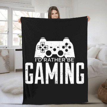 Discover Id Rather Be Gaming Funny Game Controller Art Humor Player Baseball Tees Fleece Blankets