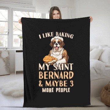 Discover Saint Bernard Mom Outfit Saint Bernard Baking Fleece Blankets