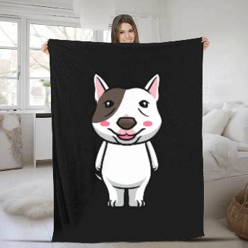 Discover Miniature Bull Terrier Dog 4 Fleece Blankets