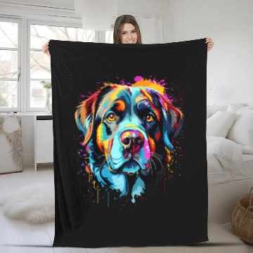Discover Saint Bernard Colorful Fleece Blankets