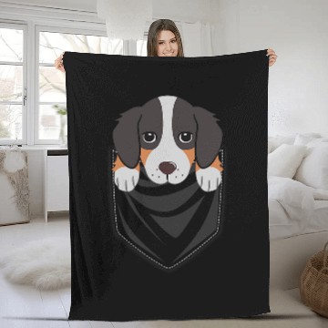 Discover Pocket Australian Shepherd Dog Chart Fleece Blankets