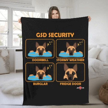 Discover Funny German Shepherd Safety Fleece Blankets