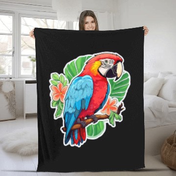 Discover Zoo Biologists Tropical Bird Rainforest Present Parrot Fleece Blankets