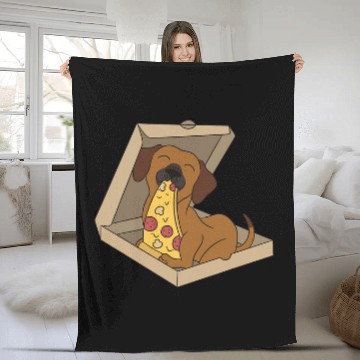 Discover Rhodesian Ridgeback Eating Pizza Funny Dog Baseball Tees Fleece Blankets