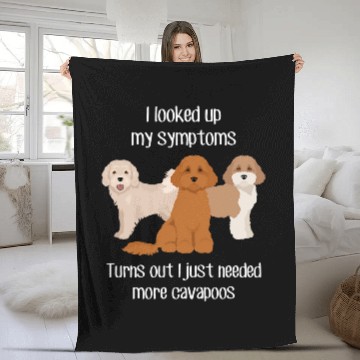 Discover Need Cavapoo Dogs Cute Funny Tan Cream Parti Cavoodle Pet Fleece Blankets