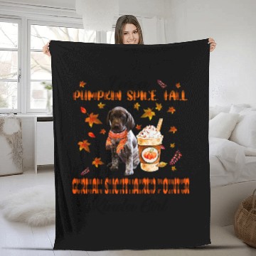 Discover im pumpkin spice fall german shorthaired pointer kinda girl Fleece Blankets