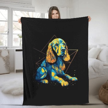 Discover Geometric Cocker Spaniel Dog Abstract Animal Arts Pattern 1 Baseball Tees Fleece Blankets