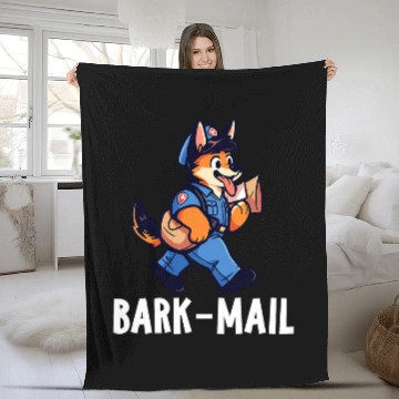 Discover German Shepherd Barkmail Funny Dog Mailman Baseball Tees Fleece Blankets