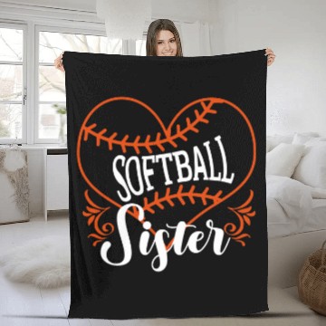 Discover Softball Sister Baseball Catcher Pitcher Baseball Tees Fleece Blankets