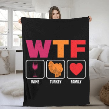 Discover Wines Family Turkey Fleece Blankets