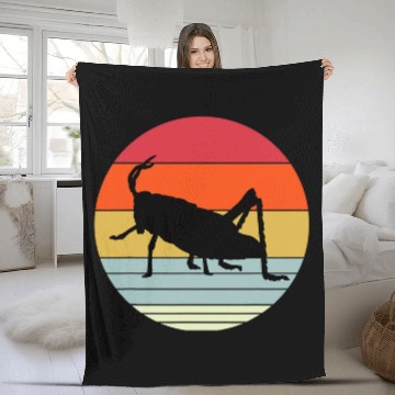 Discover Retro Grasshoper Apparel Bug Lover Fleece Blankets
