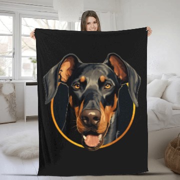 Discover Natural Ear Doberman Fleece Blankets