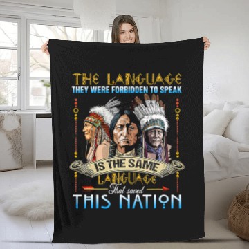 Discover The Language To Speak That Saved This Nation Native American Baseball Tees Fleece Blankets