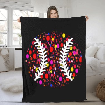 Discover International Dot Day Funny Colored Baseball Polka Dot Zip Fleece Blankets