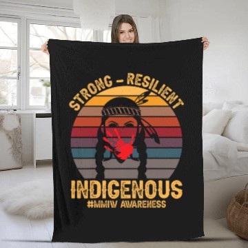 Discover Strong Resilient Indigenous Native American MMIW Awareness 1 Fleece Blankets