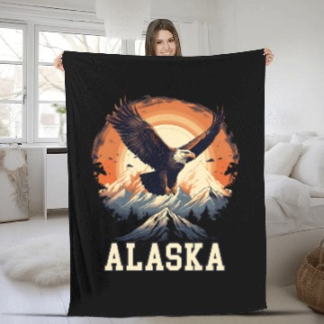 Discover Glacier Mountain Landscape Alaskan Wildlife Alaska Eagle Fleece Blankets