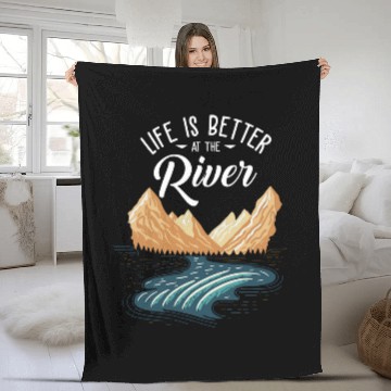 Discover River Rafting Floating Life Is Better AtThe River Camping Baseball Tees Fleece Blankets