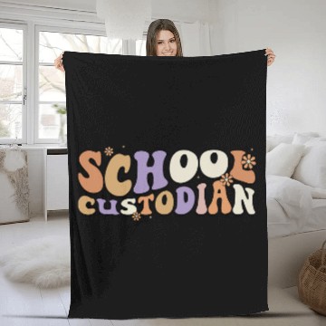 Discover School Custodian Appreciation Back To School Janitor Worker Baseball Tees Fleece Blankets