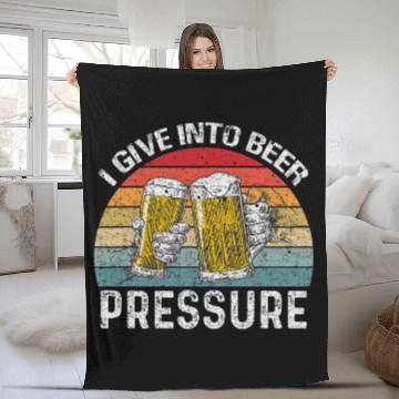 Discover I Give Into Beer Pressure Funny Drinking Baseball Tees Fleece Blankets