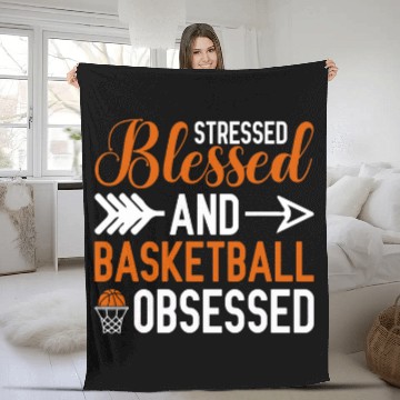 Discover Stressed Blessed Basketball Obsessed Basketball Lover Baseball Tees Fleece Blankets