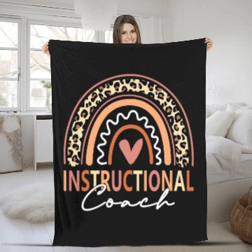 Discover Instructional Coachs leopard Rainbow Supplies Back to School Baseball Tees Fleece Blankets