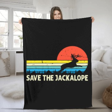 Discover Retro vintages Save The Jackalope For Camping Lovers Zip Fleece Blankets