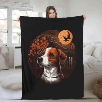 Discover Pumpkin costume on Jack Russell Terrier Halloween Fleece Blankets