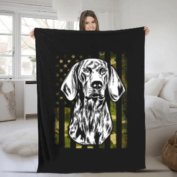 Discover Patriotic German Shorthaired Pointer Dog American Flag Zip Fleece Blankets